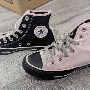 Converse Two-Tone High Top Sneakers - Black & Light Pink